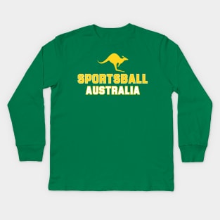 SPORTSBALL AUSTRALIA Varsity Yellow Kids Long Sleeve T-Shirt
